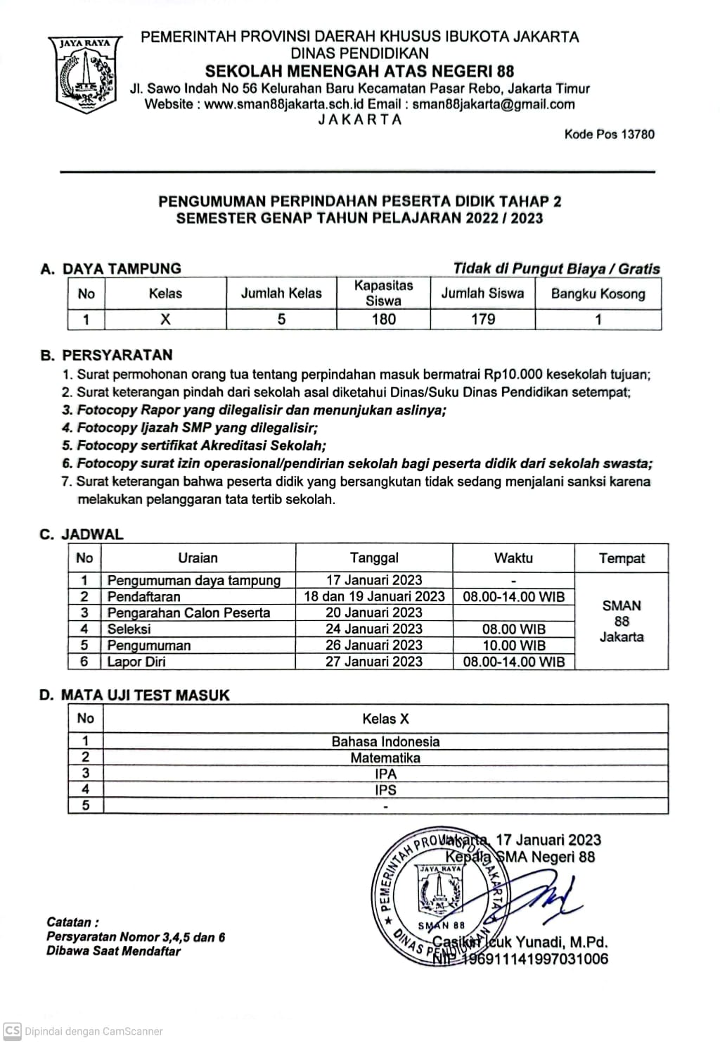 INFORMASI MUTASI SEMESTER GENAP TAHAP 2