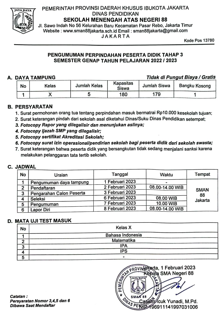 PENGUMUMAN MUTASI TAHAP 3