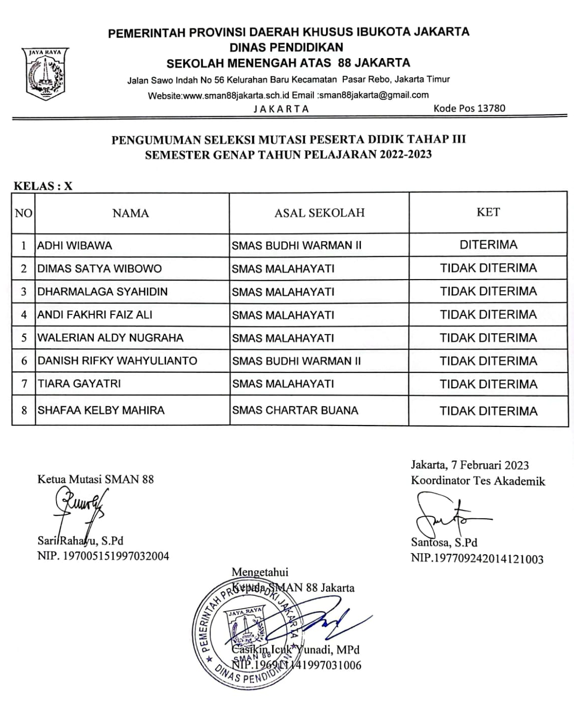 HASIL SELEKSI MUTASI TAHAP 3