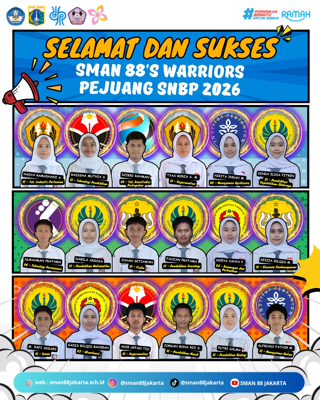 UCAPAN SELAMAT KEPADA SISWA/I LOLOS SNBP 2026