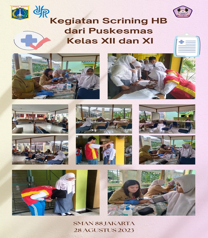 Kegiatan Scrining HB dari Puskesmas Kelas XII dan XI