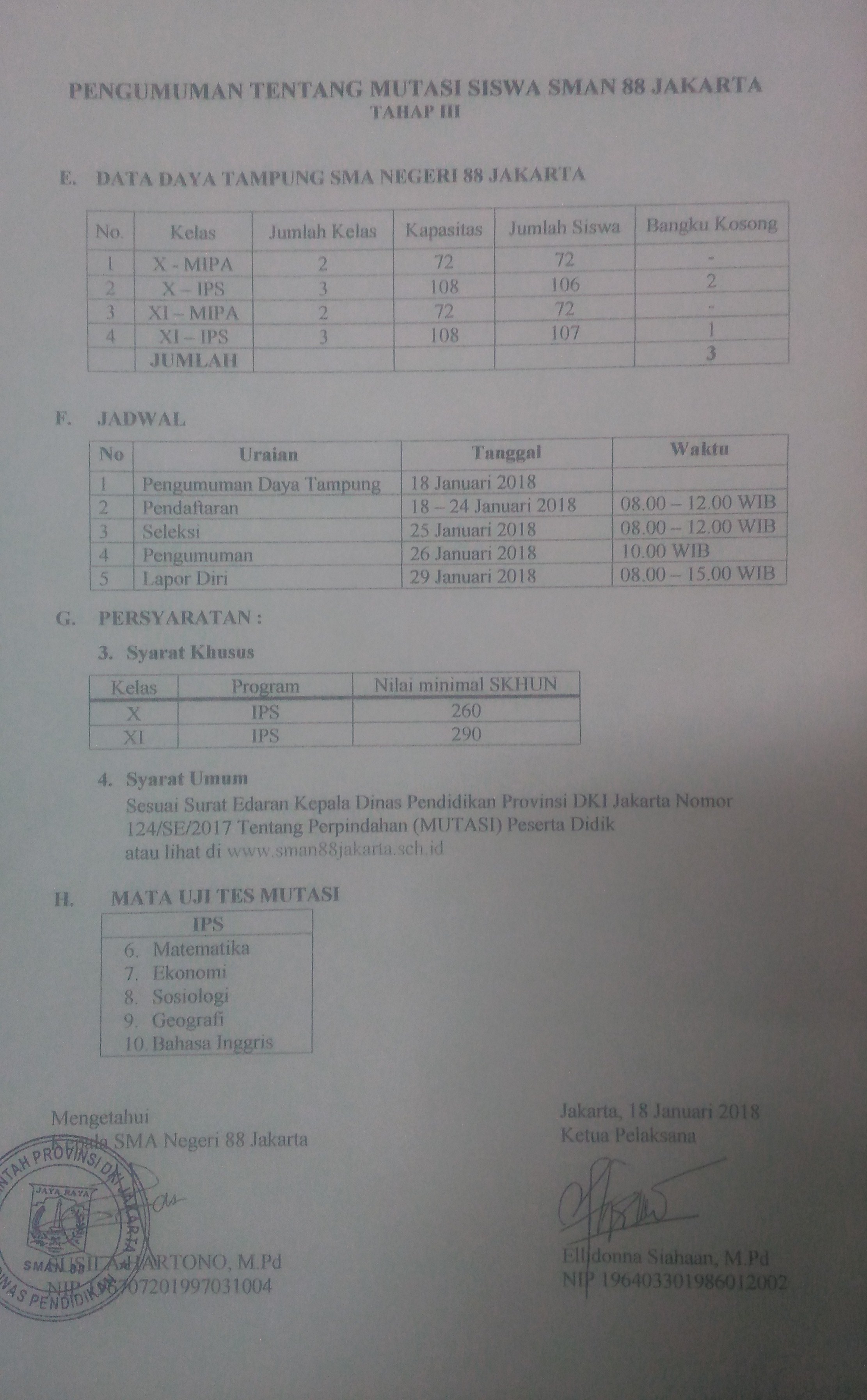 PENERIMAAN MUTASI TAHAP III